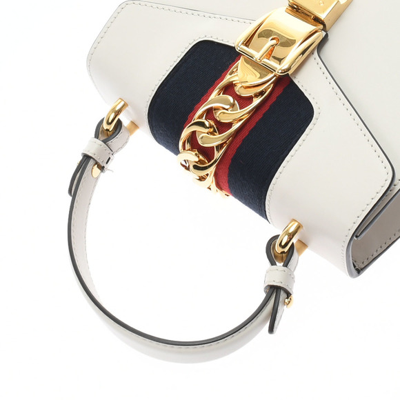 Gucci Sylvie Mini White Gold Hardware Leather Shoulder Bag - Picture 3 of 15